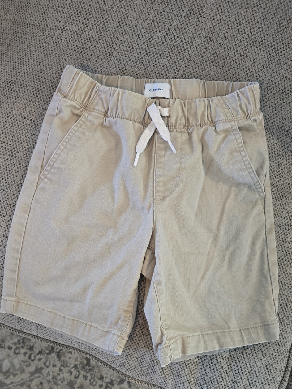 Old Navy Boys Beige Drawstring Khaki Shorts